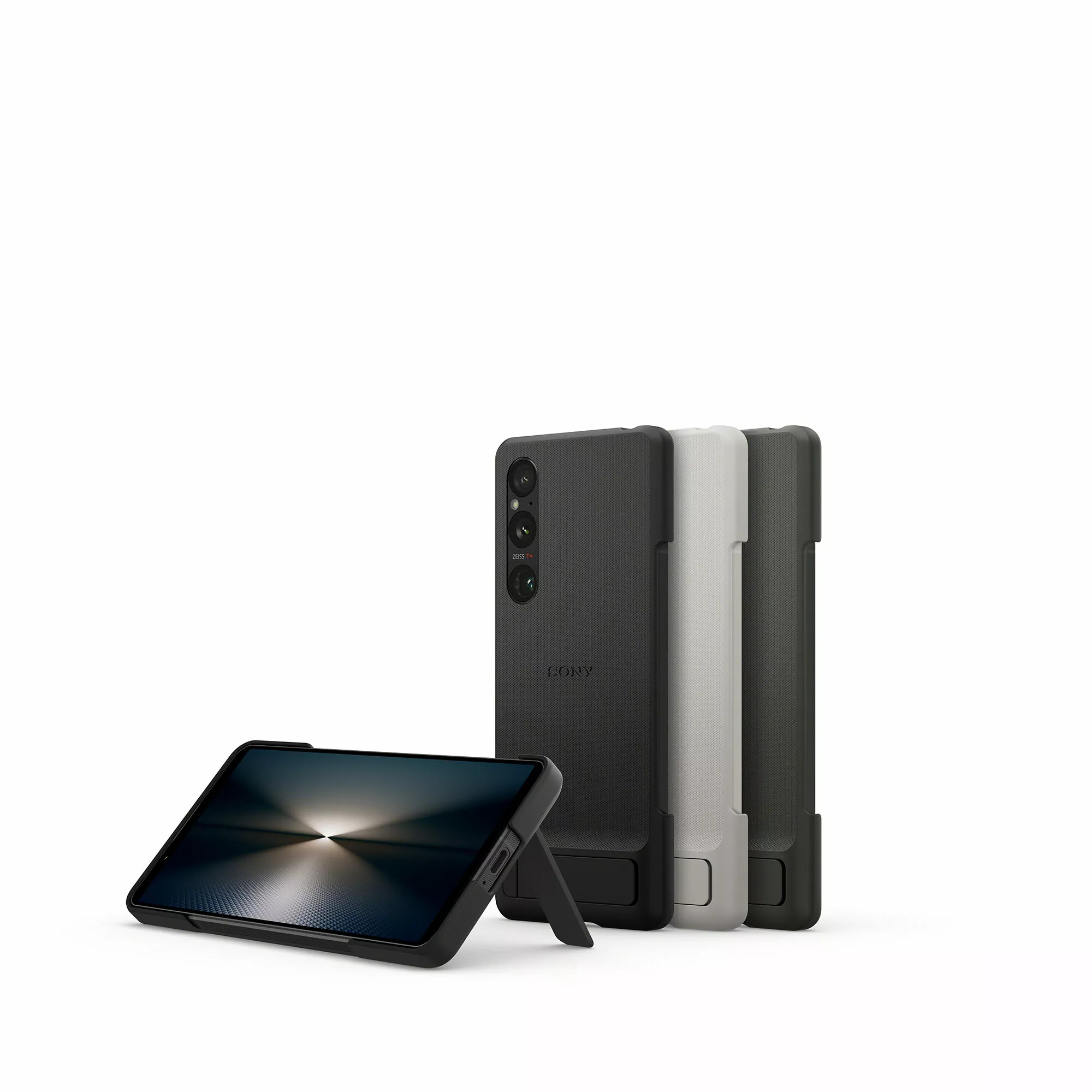 Osłona z podstawką do smartfona Sony Xperia 1 VI | XQZ-CBEC (khaki)
